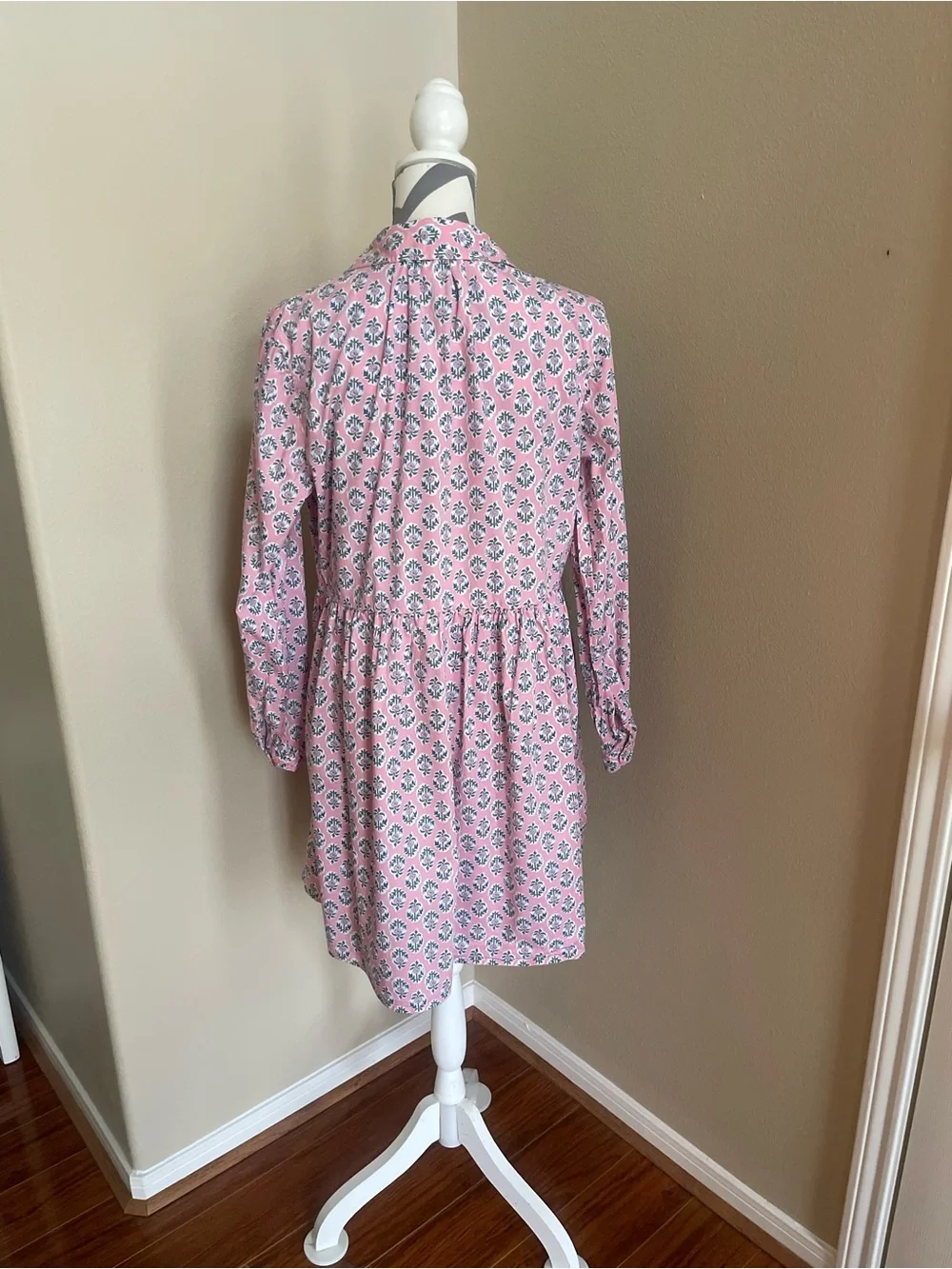 J. Crew Pink Floral Long Sleeve Dress - 98% Cotton - Size: 14